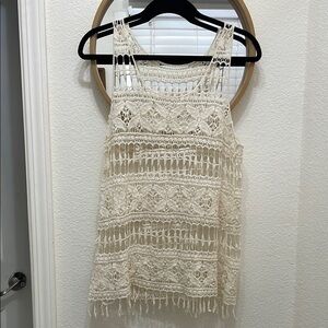 Ivory Cream Crochet Sleeveless Top Beautifully Boho